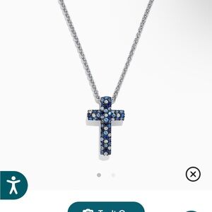 Effy Silver Necklace with Blue Cross Pendant